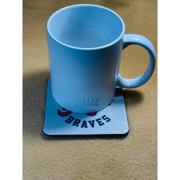 BRAVES BASEBALL HIGH QUALITY COASTER SET (PACK OF 4 PER ORDER) - Picture 3 of 5